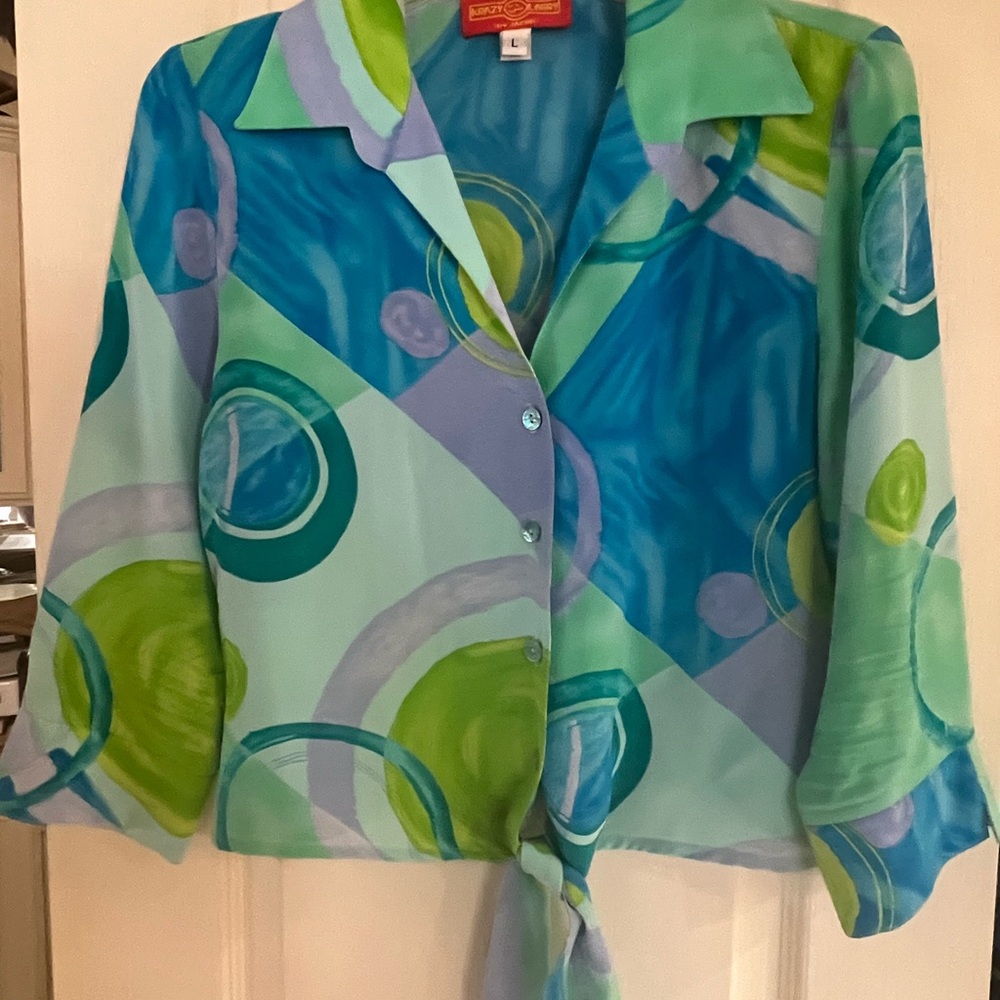 Colorful Women's Button-Up Top
